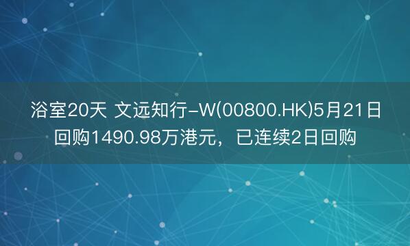 浴室20天 文远知行-W(00800.HK)5月21日回购1490.98万港元，已连续2日回购