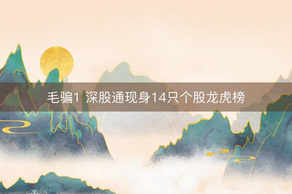 毛骗1 深股通现身14只个股龙虎榜