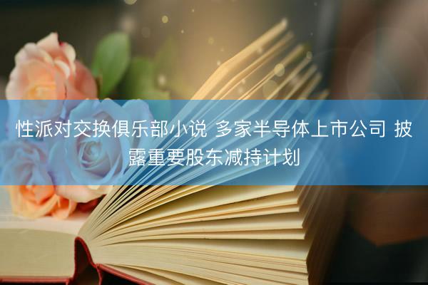 性派对交换俱乐部小说 多家半导体上市公司 披露重要股东减持计划