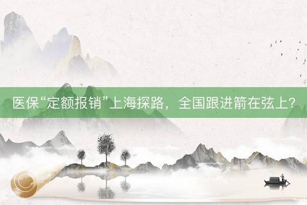 医保“定额报销”上海探路，全国跟进箭在弦上？