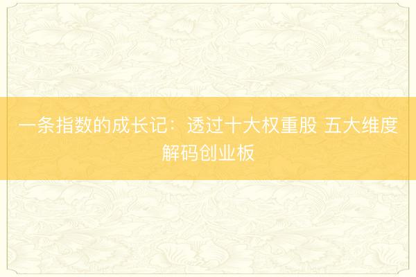 一条指数的成长记：透过十大权重股 五大维度解码创业板