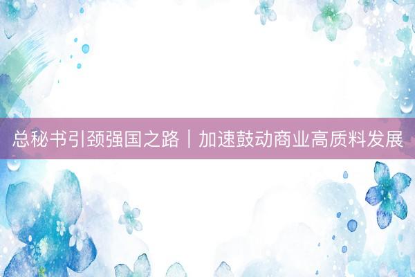 总秘书引颈强国之路｜加速鼓动商业高质料发展