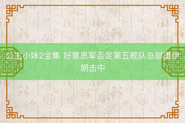 公主小妹2全集 好意思军否定第五舰队总部遭伊朗击中
