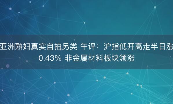 亚洲熟妇真实自拍另类 午评：沪指低开高走半日涨0.43% 非金属材料板块领涨