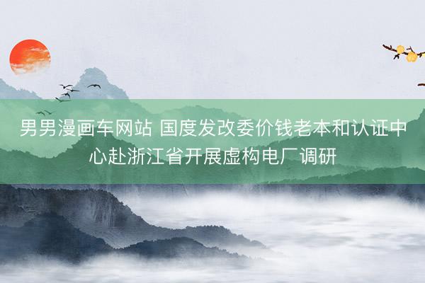 男男漫画车网站 国度发改委价钱老本和认证中心赴浙江省开展虚构电厂调研