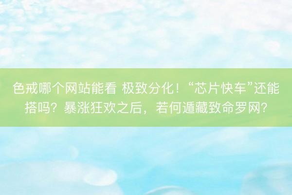 色戒哪个网站能看 极致分化！“芯片快车”还能搭吗？暴涨狂欢之后，若何遁藏致命罗网？