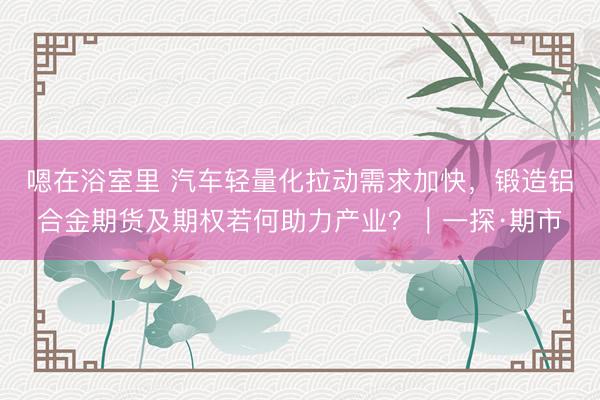 嗯在浴室里 汽车轻量化拉动需求加快，锻造铝合金期货及期权若何助力产业？｜一探·期市