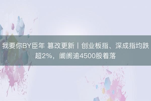 我要你BY臣年 篡改更新丨创业板指、深成指均跌超2%，阛阓逾4500股着落