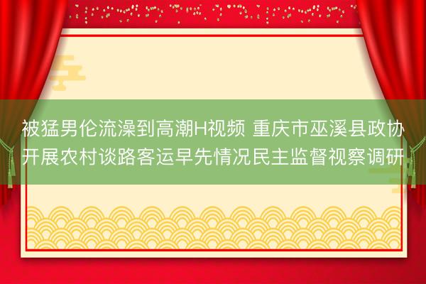 被猛男伦流澡到高潮H视频 重庆市巫溪县政协开展农村谈路客运早先情况民主监督视察调研