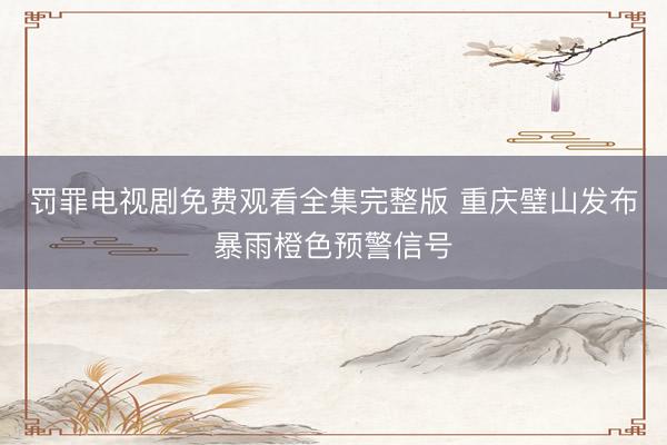 罚罪电视剧免费观看全集完整版 重庆璧山发布暴雨橙色预警信号