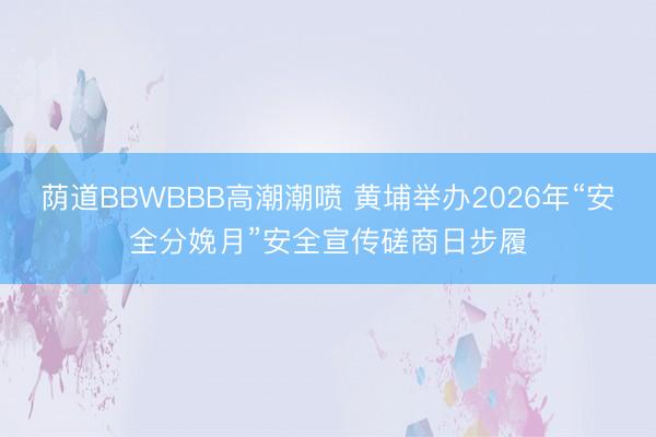 荫道BBWBBB高潮潮喷 黄埔举办2026年“安全分娩月”安全宣传磋商日步履