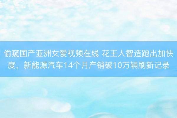 偷窥国产亚洲女爱视频在线 花王人智造跑出加快度,新能源汽车14个月产销破10万辆刷新记录