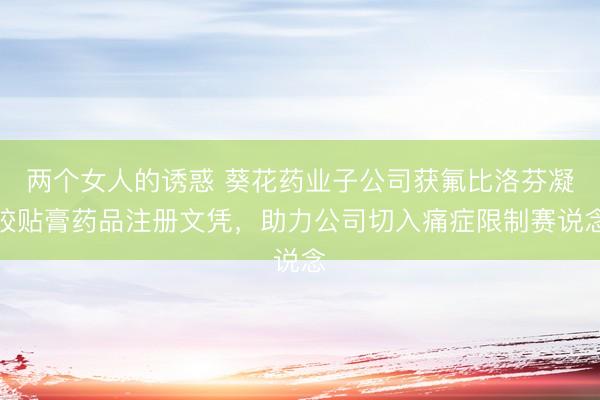两个女人的诱惑 葵花药业子公司获氟比洛芬凝胶贴膏药品注册文凭,助力公司切入痛症限制赛说念