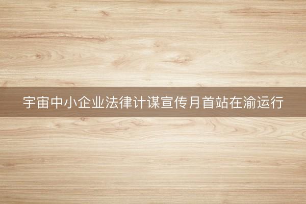 宇宙中小企业法律计谋宣传月首站在渝运行