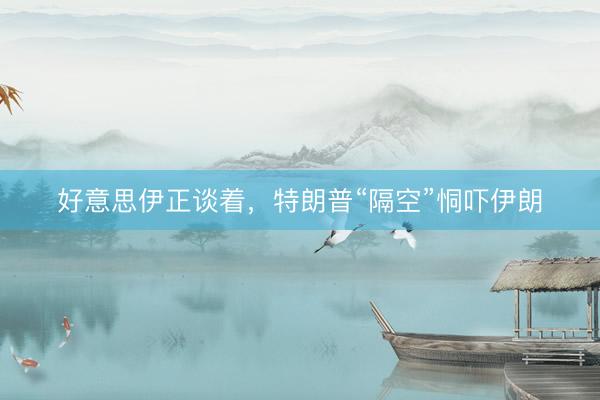 好意思伊正谈着，特朗普“隔空”恫吓伊朗