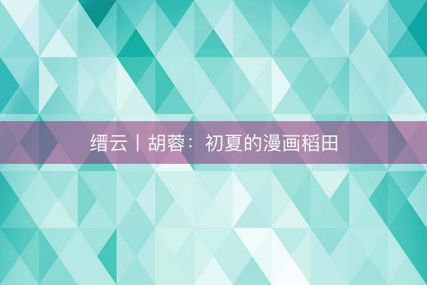 缙云丨胡蓉：初夏的漫画稻田